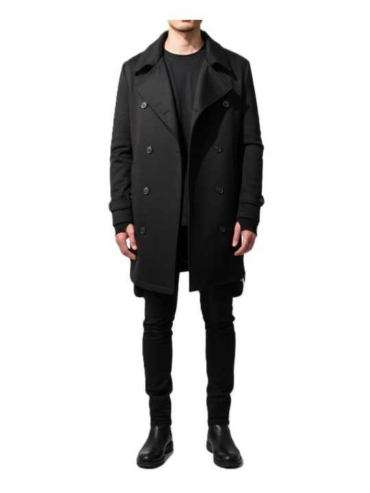 Caban long zips côtés noir autocoat Ungaro Homme U1030 L5077 80 boutique vêtement mode Strasbourg France store shop open