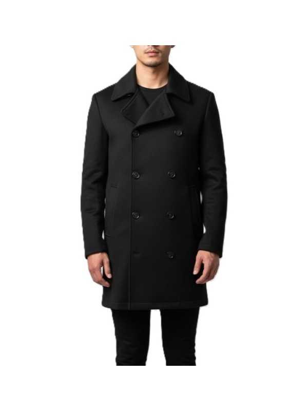Caban long zips côtés noir autocoat Ungaro Homme U1030 L5077 80 boutique vêtement mode Strasbourg France store shop front