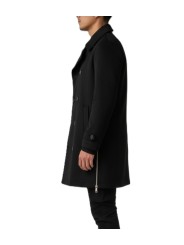 Caban long zips côtés noir autocoat Ungaro Homme U1030 L5077 80 boutique vêtement mode Strasbourg France store shop profil