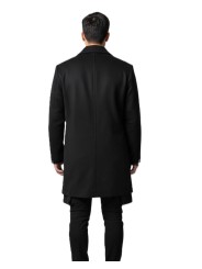 Caban long zips côtés noir autocoat Ungaro Homme U1030 L5077 80 boutique vêtement mode Strasbourg France store shop dos