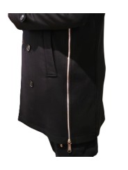 Caban long zips côtés noir autocoat Ungaro Homme U1030 L5077 80 boutique vêtement mode Strasbourg France store shop zoom
