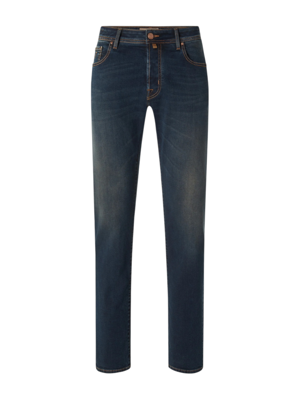 Jeans Scott denim délavé surteint beige jacron pied de coq Jacob Cohen Homme JUM-QE015 030 S3624V1 100D boutique Strasbourg mode
