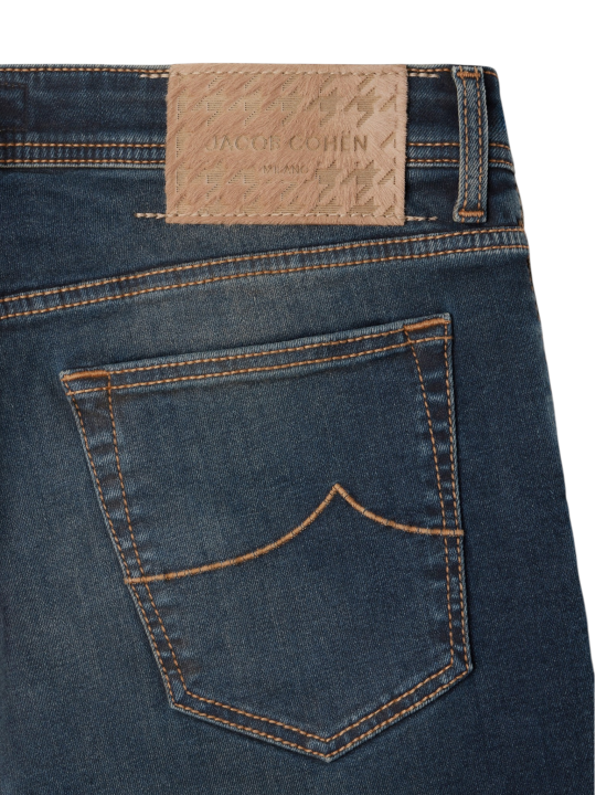Jeans Scott denim délavé surteint beige jacron pied de coq Jacob Cohen Homme JUM-QE015 030 S3624V1 100D boutique Strasbourg mode