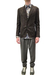 VESTE JERSEY CHERVRON FONDU CHOCO LAINE POLY U2086J G5727 60 UNGARO HOMME