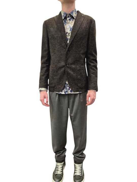 VESTE JERSEY CHERVRON FONDU CHOCO LAINE POLY U2086J G5727 60 UNGARO HOMME