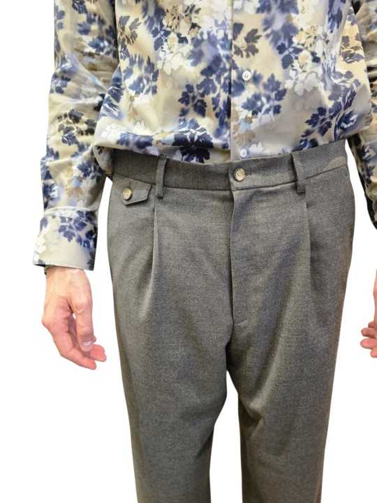 Pantalon flanelle brun 1 poche rabat Cedrik Baldessarini Homme B0 19125 1223 8310 boutique Strasbourg mode vêtement shop z