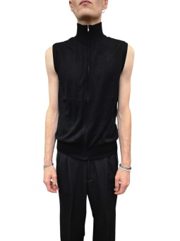 Gilet sans manches noir laine acryl Ungaro Homme U0233Z M5184 80 boutique Strasbourg mode vêtement shop concept store front