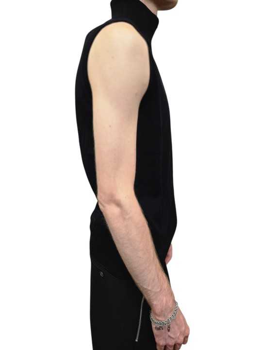Gilet sans manches noir laine acryl Ungaro Homme U0233Z M5184 80 boutique Strasbourg mode vêtement shop concept store side