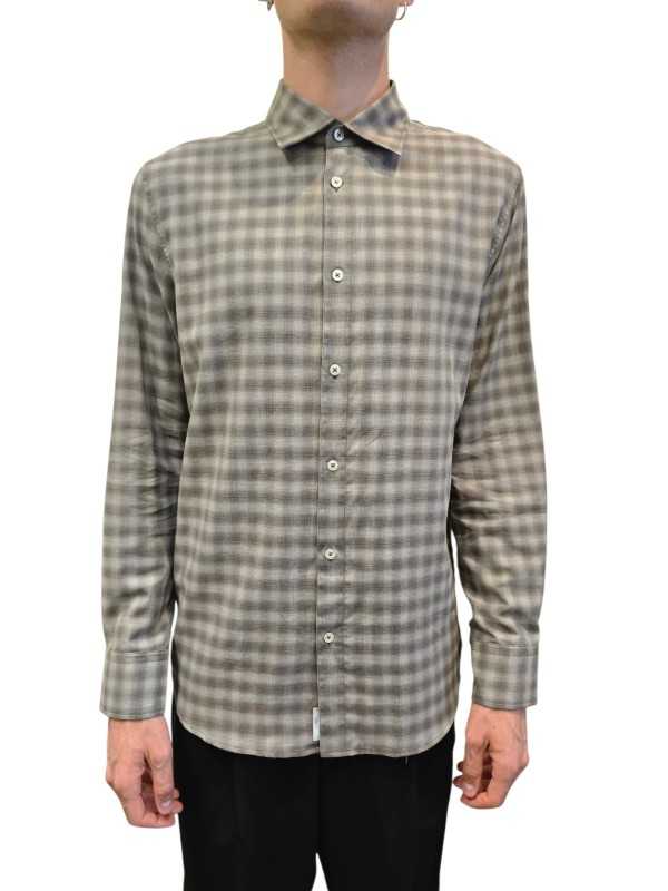 Chemise carreaux beige sable Baldessarini Homme B3 56017 4009 9526 boutique Strasbourg mode vêtement shop concept store front
