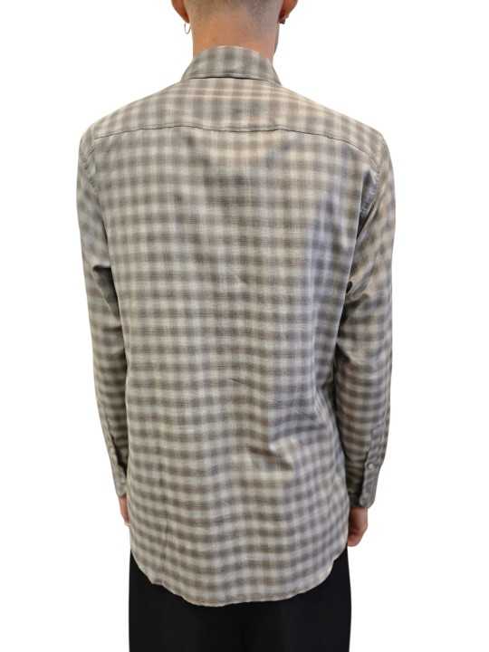 Chemise carreaux beige sable Baldessarini Homme B3 56017 4009 9526 boutique Strasbourg mode vêtement shop concept store back