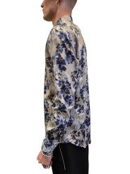 Chemise sable fleurs bleues blanc Ungaro Homme U4001 C5616 18 boutique Strasbourg mode vêtement shop concept store shirt profil