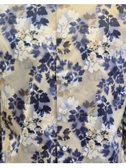 Chemise sable fleurs bleues blanc Ungaro Homme U4001 C5616 18 boutique Strasbourg mode vêtement shop concept store shirt zoom