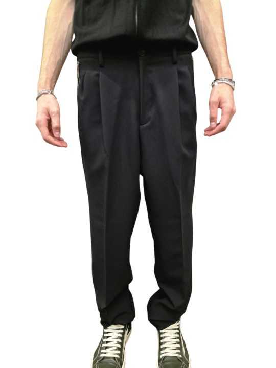 Pantalon droit poches zip doubles pinces noir Ungaro Homme U7087 G5720 80 boutique Strasbourg mode vêtement shop face