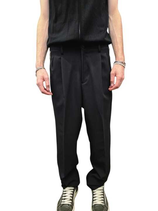 Pantalon droit poches zip doubles pinces noir Ungaro Homme U7087 G5720 80 boutique Strasbourg mode vêtement shop look