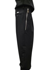 PANTALON DROIT POCHES ZIP DOUBLES PINCES NOIR U7087 G5720 80 UNGARO HOMME
