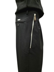 Pantalon droit poches zip doubles pinces noir Ungaro Homme U7087 G5720 80 boutique Strasbourg mode vêtement shop détail