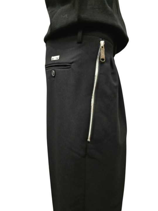 Pantalon droit poches zip doubles pinces noir Ungaro Homme U7087 G5720 80 boutique Strasbourg mode vêtement shop détail