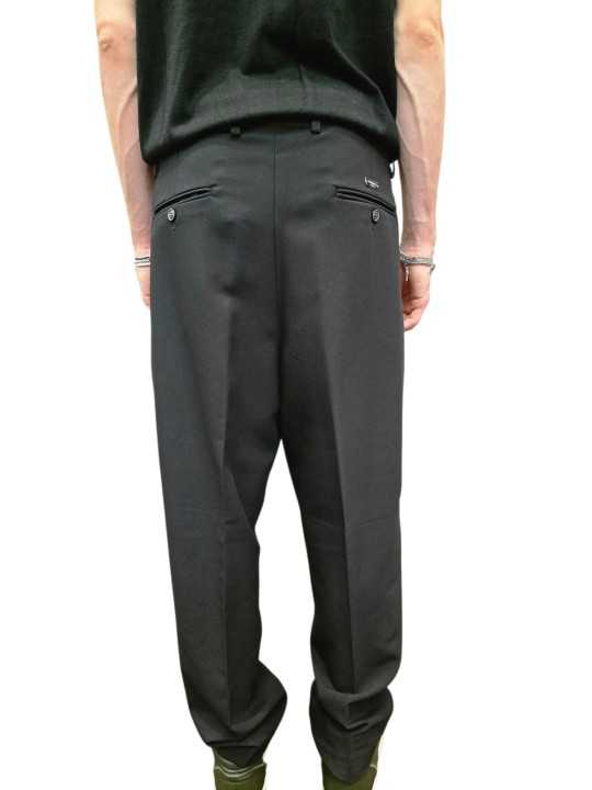 Pantalon droit poches zip doubles pinces noir Ungaro Homme U7087 G5720 80 boutique Strasbourg mode vêtement shop back