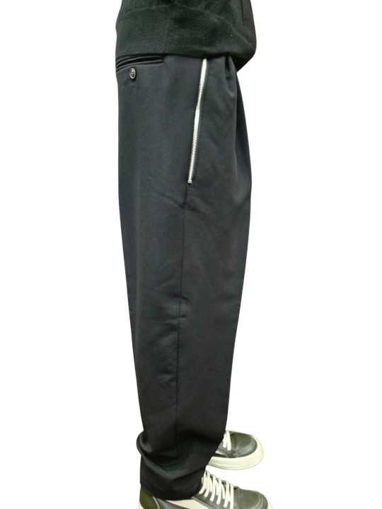 Pantalon droit poches zip doubles pinces noir Ungaro Homme U7087 G5720 80 boutique Strasbourg mode vêtement shop side