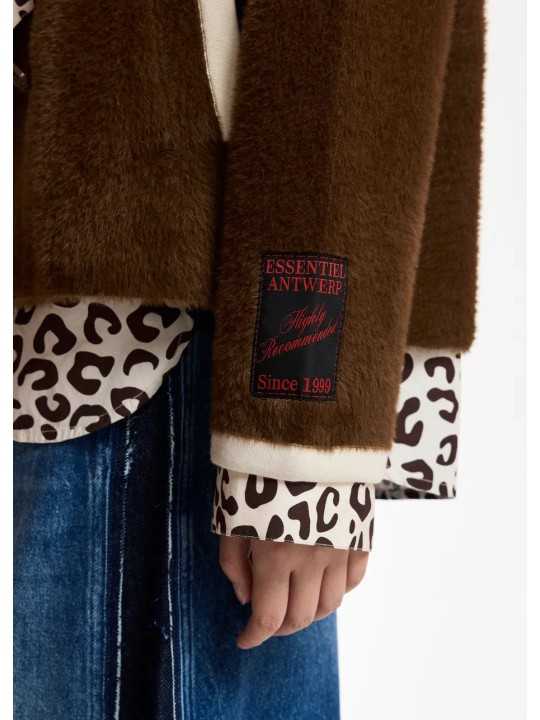 GILET VESTE POLAIRE MARRON LISERE ECRU KUGAR BA08 ESSENTIEL ANTWERP Strasbourg Fashion zoom