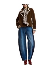 GILET VESTE POLAIRE MARRON LISERE ECRU KUGAR BA08 ESSENTIEL ANTWERP Strasbourg Fashion look