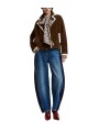 GILET VESTE POLAIRE MARRON LISERE ECRU KUGAR BA08 ESSENTIEL ANTWERP Strasbourg Fashion look
