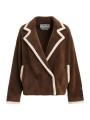 GILET VESTE POLAIRE MARRON LISERE ECRU KUGAR BA08 ESSENTIEL ANTWERP Strasbourg Fashion flat