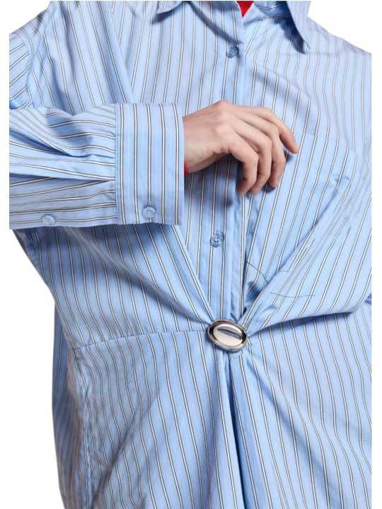 Chemise rayée ciel blanc broche amo KREATIVE Essentiel Antwerp Femme K1AA boutique shop Strasbourg mode vêtement concept store d