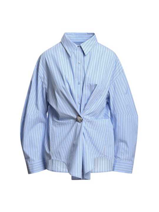 Chemise rayée ciel blanc broche amo KREATIVE Essentiel Antwerp Femme K1AA boutique shop Strasbourg mode vêtement concept store 3