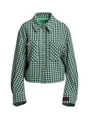 SUR CHEMISE CARREAUX VERT NOIR ECRU LAINE KITTEN K2KQ Strasbourg Fashion boutique mode vêtement f