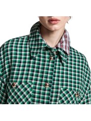 SUR CHEMISE CARREAUX VERT NOIR ECRU LAINE KITTEN K2KQ Strasbourg Fashion boutique mode vêtement z