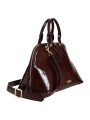 SAC BOWLING CHOCO BANDOULIERE VINYLE KARLA BA08 Strasbourg Bag Concept Store côté