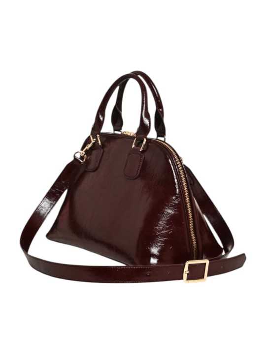 SAC BOWLING CHOCO BANDOULIERE VINYLE KARLA BA08 Strasbourg Bag Concept Store arrière