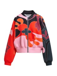 BOMBER NEOPRANE IMPRIME PSY ORANGE ROSE VERT KIVA K1FS Jacket Strasbourg Concept face