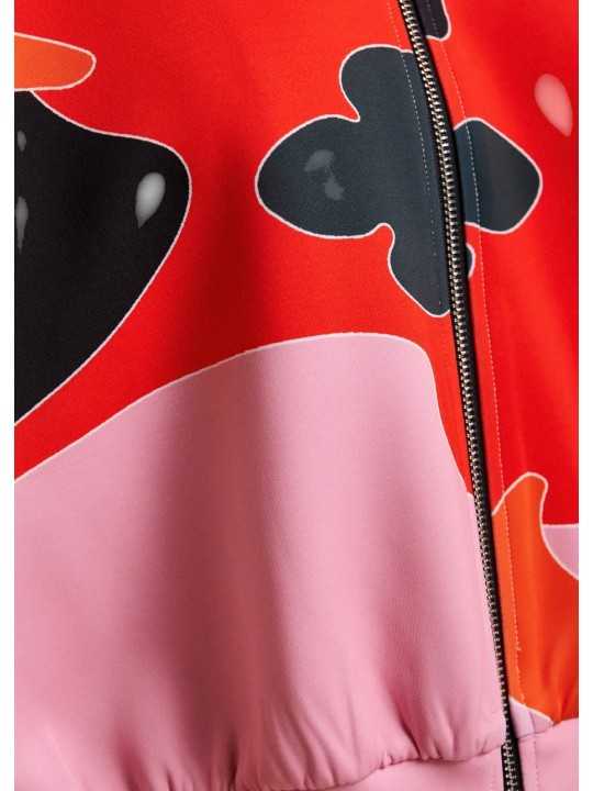 BOMBER NEOPRANE IMPRIME PSY ORANGE ROSE VERT KIVA K1FS Jacket Strasbourg Concept
