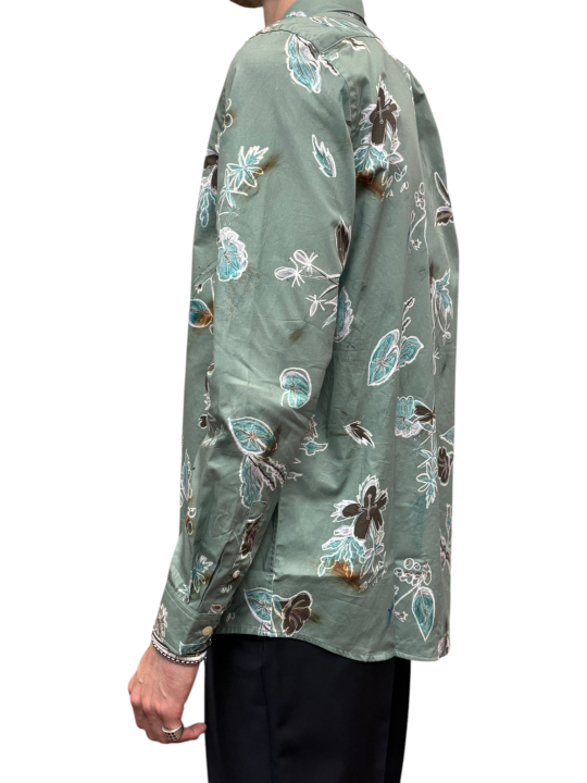 CHEMISE VERT PRINT FLORAL MARRON M2R 765X W22791 34 PAUL SMITH HOMME Strasbourg côté