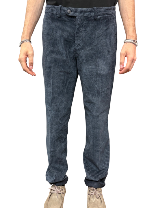 CHINO PARIS STYLE VELOURS GROSSE COTE NAVY VBE310 312 MASON'S HOMME face