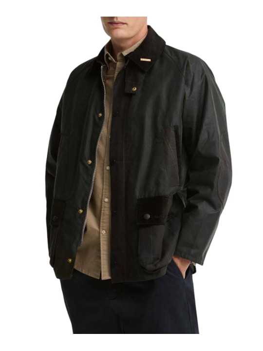 VESTE BEDALE PATCH TARTAN SAGE MWX 2585 SG51 BARBOUR HOMME STRASBOURG face