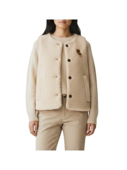 VESTE BOWES MOUTON ECO SANS MANCHE ECRU LGI 0228 Barbour femme strasbourg face