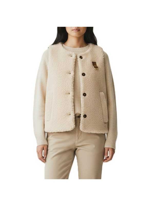 VESTE BOWES MOUTON ECO SANS MANCHE ECRU LGI 0228 Barbour femme strasbourg face
