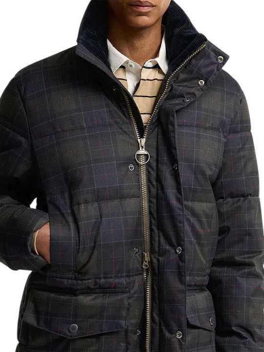 DOUDOUNE LONNEN TARTAN VERT BLEU MQU 1908 TN11 BARBOUR HOMME détail