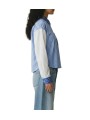 Chemise courte liens patch bleu écru KOZEF K1SK Essentiel Antwerp femme boutique Strasbourg shop mode vêtement côté