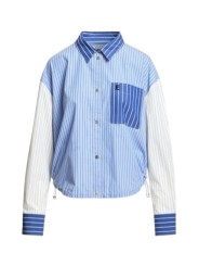 Chemise courte liens patch bleu écru KOZEF K1SK Essentiel Antwerp femme boutique Strasbourg shop mode vêtement flat