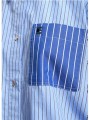 Chemise courte liens patch bleu écru KOZEF K1SK Essentiel Antwerp femme boutique Strasbourg shop mode vêtement détail