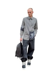 CHEMISE RAYEE BLANC NOIR PHOTOS CHAT FLEUR M1R A112 W03312 79 PAUL SMITH HOMME look