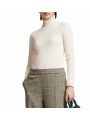 Pull col roulé écru sous robe carreaux KELMUSE2 0W01 Essentiel Antwerp femme Strasbourg mode vêtement boutique shop 1