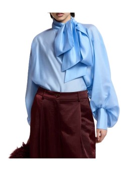 Blouse voile bleu ciel oversize KARISMATIC SK18 Essentiel Antwerp femme boutique Strasbourg mode vêtement shop fashion front