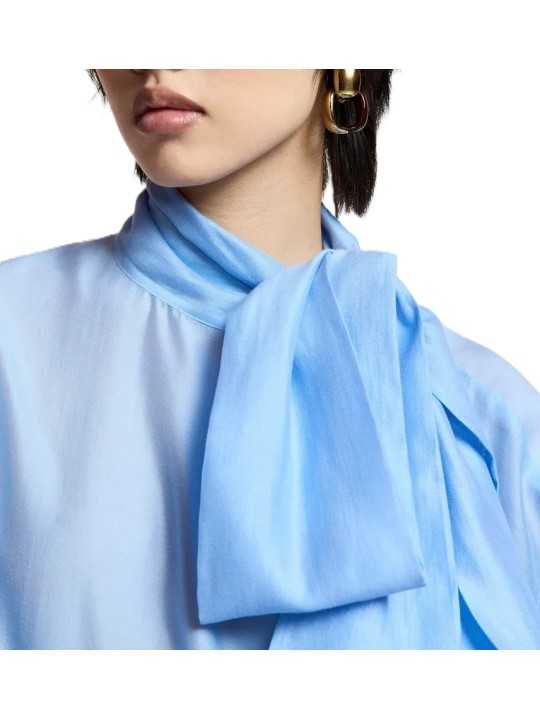 Blouse voile bleu ciel oversize KARISMATIC SK18 Essentiel Antwerp femme boutique Strasbourg mode vêtement shop fashion détail