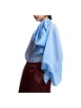 Blouse voile bleu ciel oversize KARISMATIC SK18 Essentiel Antwerp femme boutique Strasbourg mode vêtement shop fashion profil