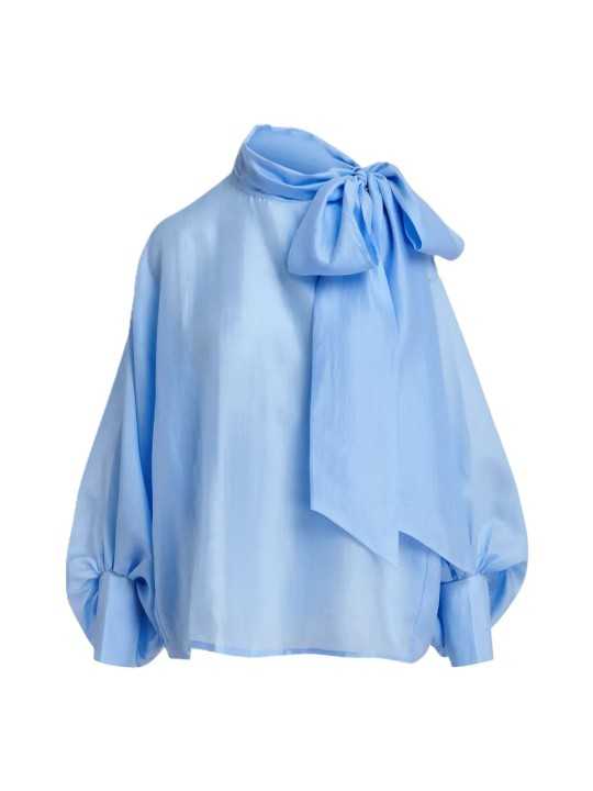 Blouse voile bleu ciel oversize KARISMATIC SK18 Essentiel Antwerp femme boutique Strasbourg mode vêtement shop fashion flat